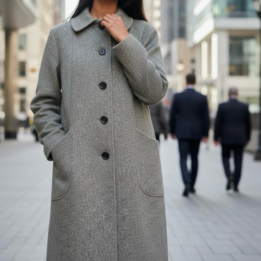 ALORNA' Lazarus of Virginia' Wool blend Single-breasted Union made, Overcoat USA